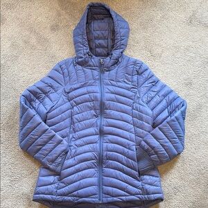 Women's Quilted Hooded Jacket - Blue